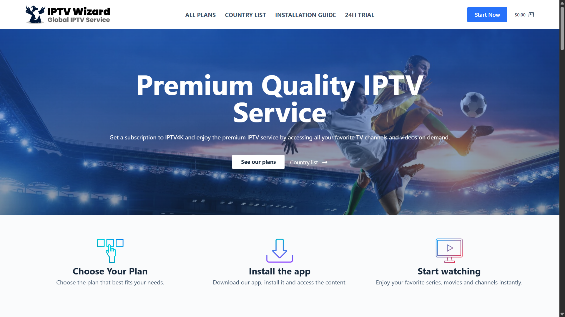 iptv wizard website banner screenshot