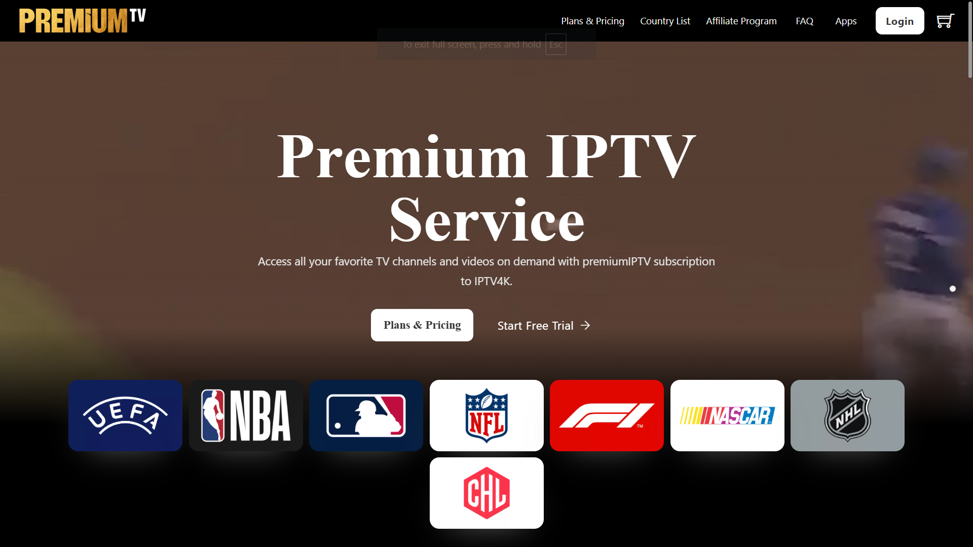 premiumtv.ai website banner screenshot